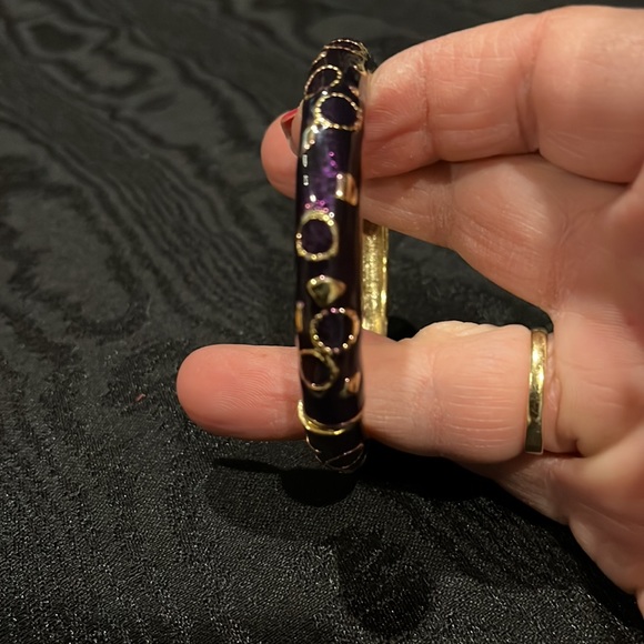 Nwot Regal purple enamel clamper bracelet - Picture 2 of 4